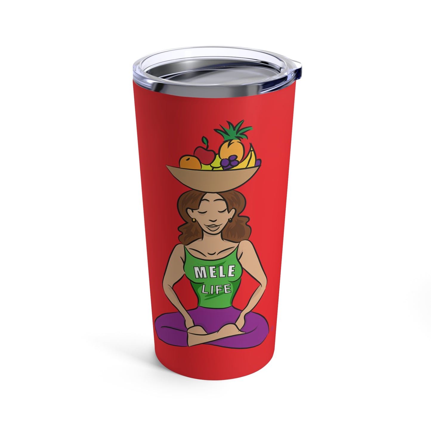 Tumbler 20oz - Yoga Lady1   (red)