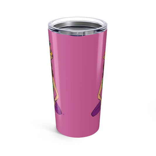 Tumbler (20oz) - Yoga Lady 1  (pink)