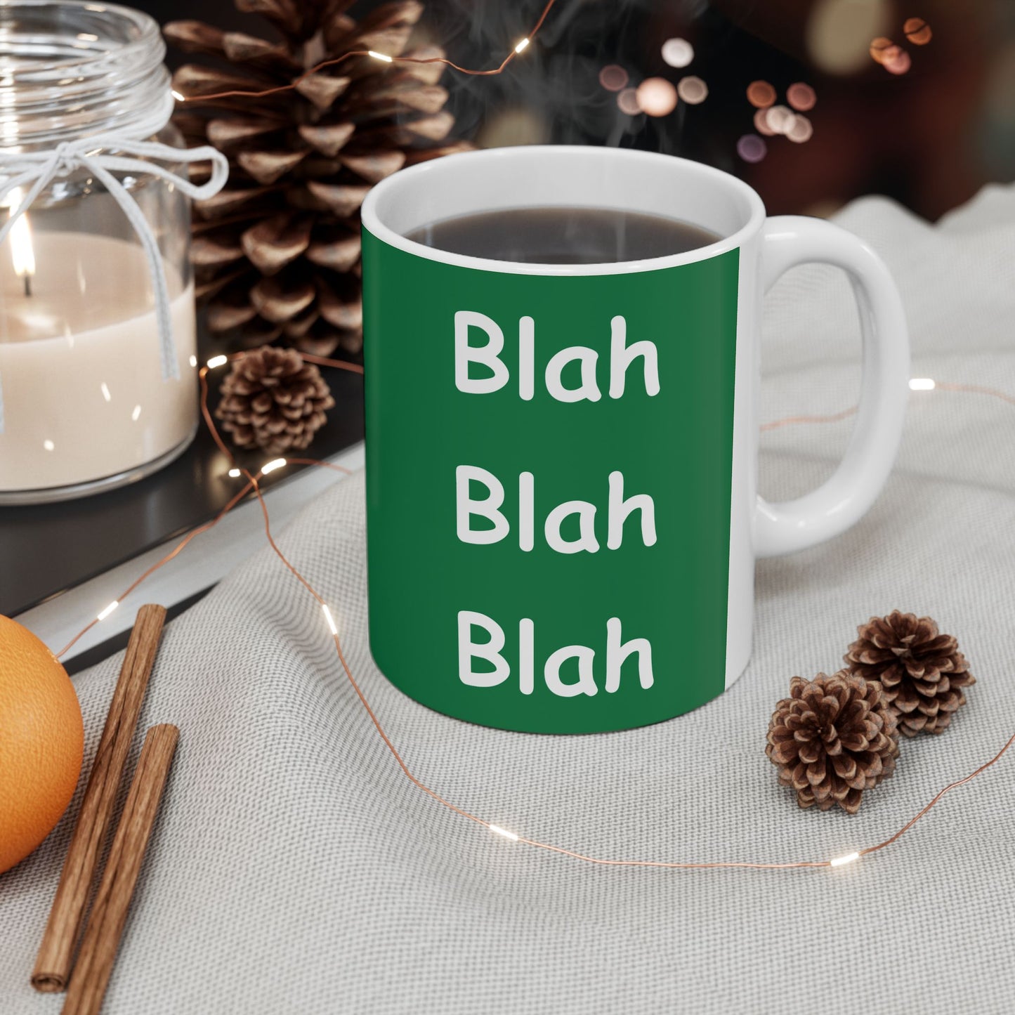 Coffee Mug (11oz/15oz) - Blah Blah Blah  (green)