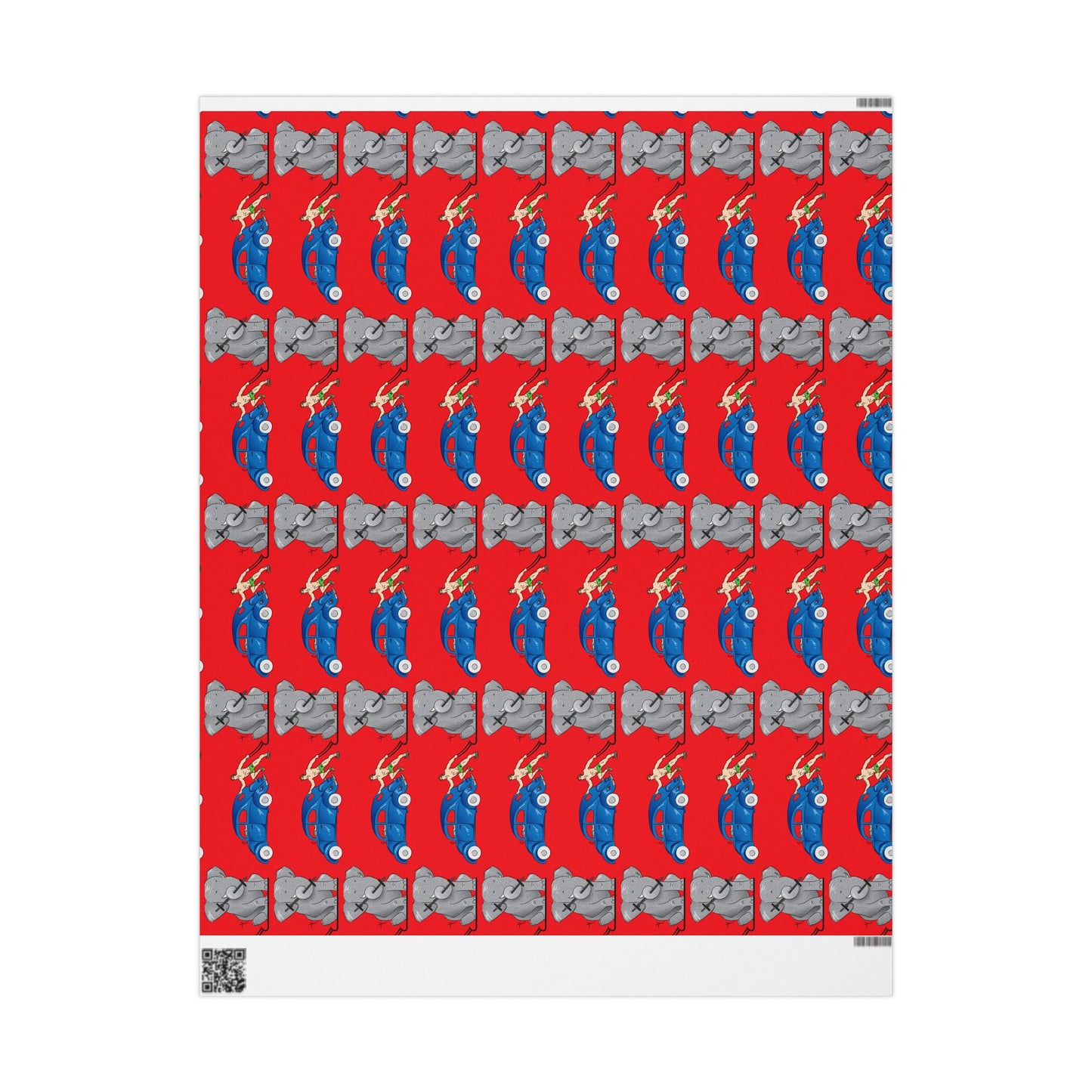 Wrapping Paper - Strong white man   (red paper)