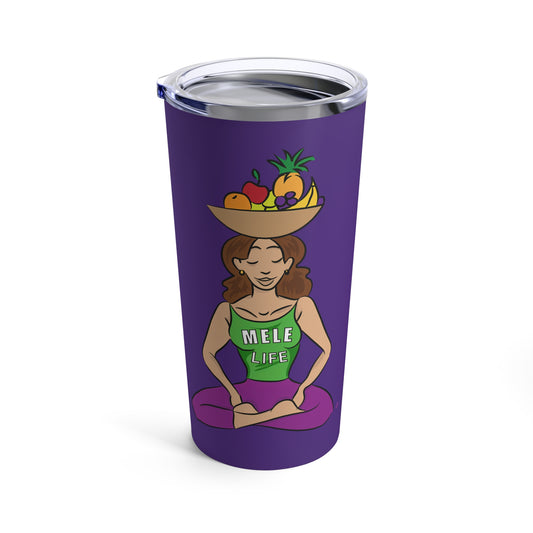 Tumbler 20oz - Yoga Lady1   (purple)