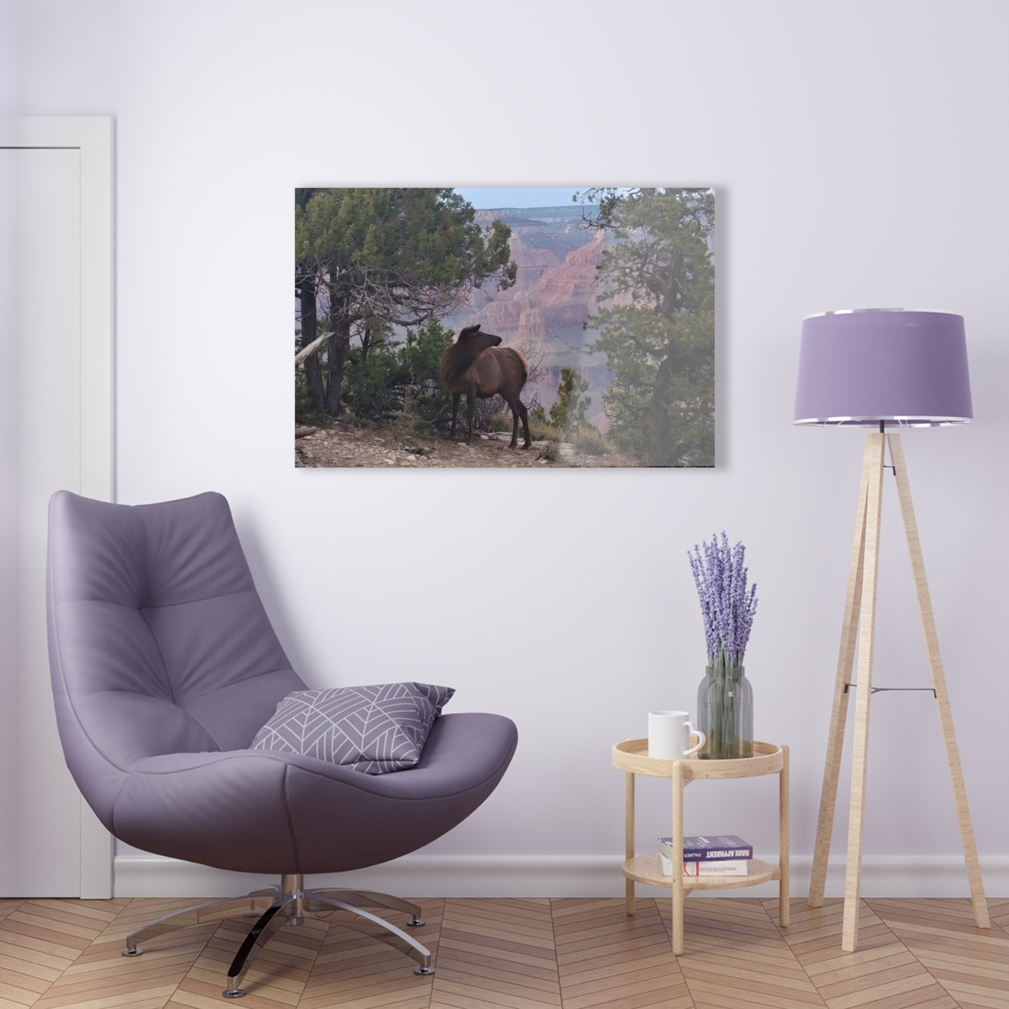 Acrylic Art - Elk at rim of Grand Canyon