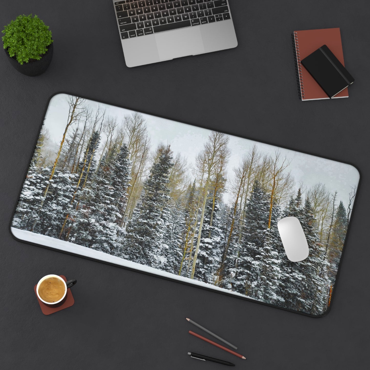 Desk Mat - Forest Winterscape