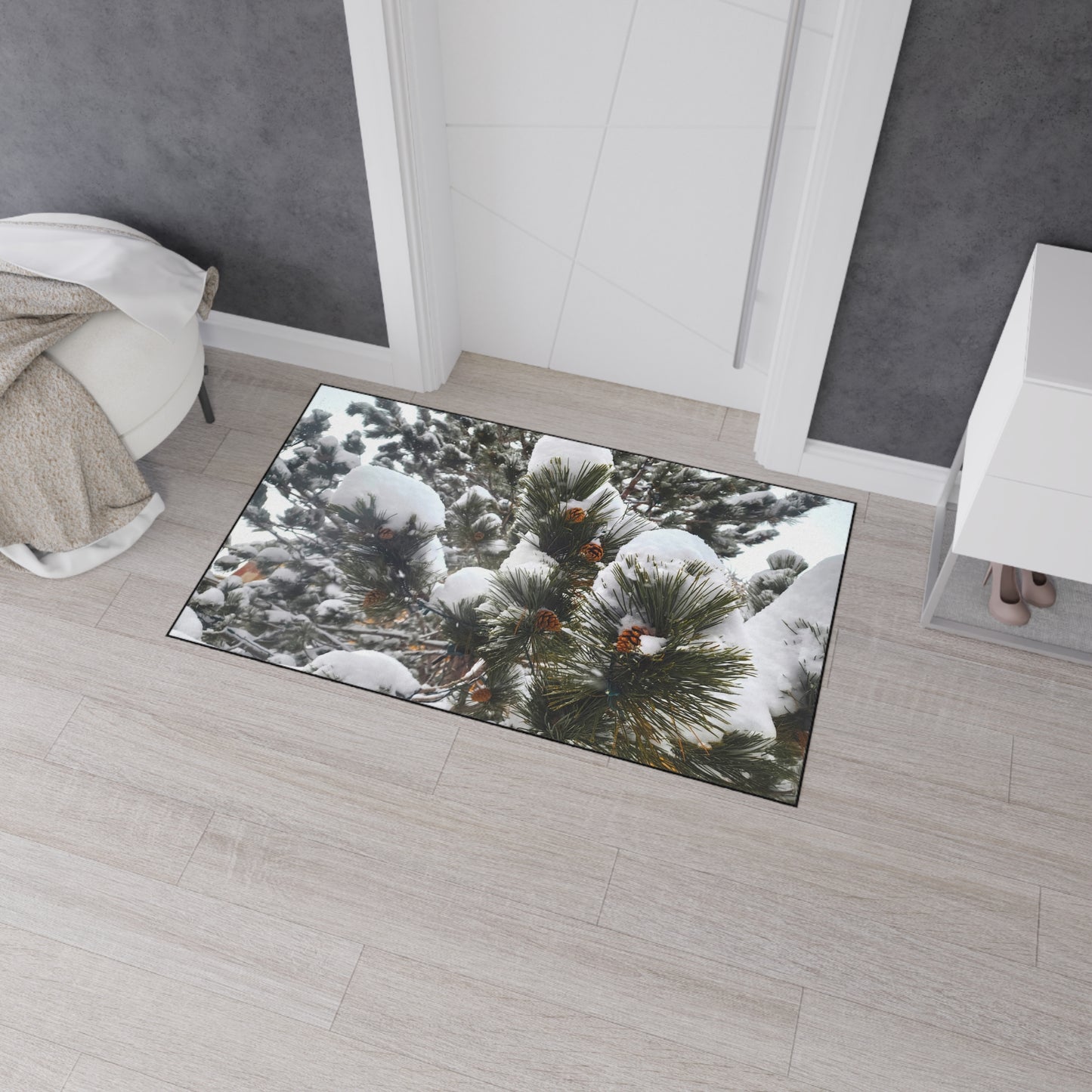 Floor Mat - Pine Cones in snow