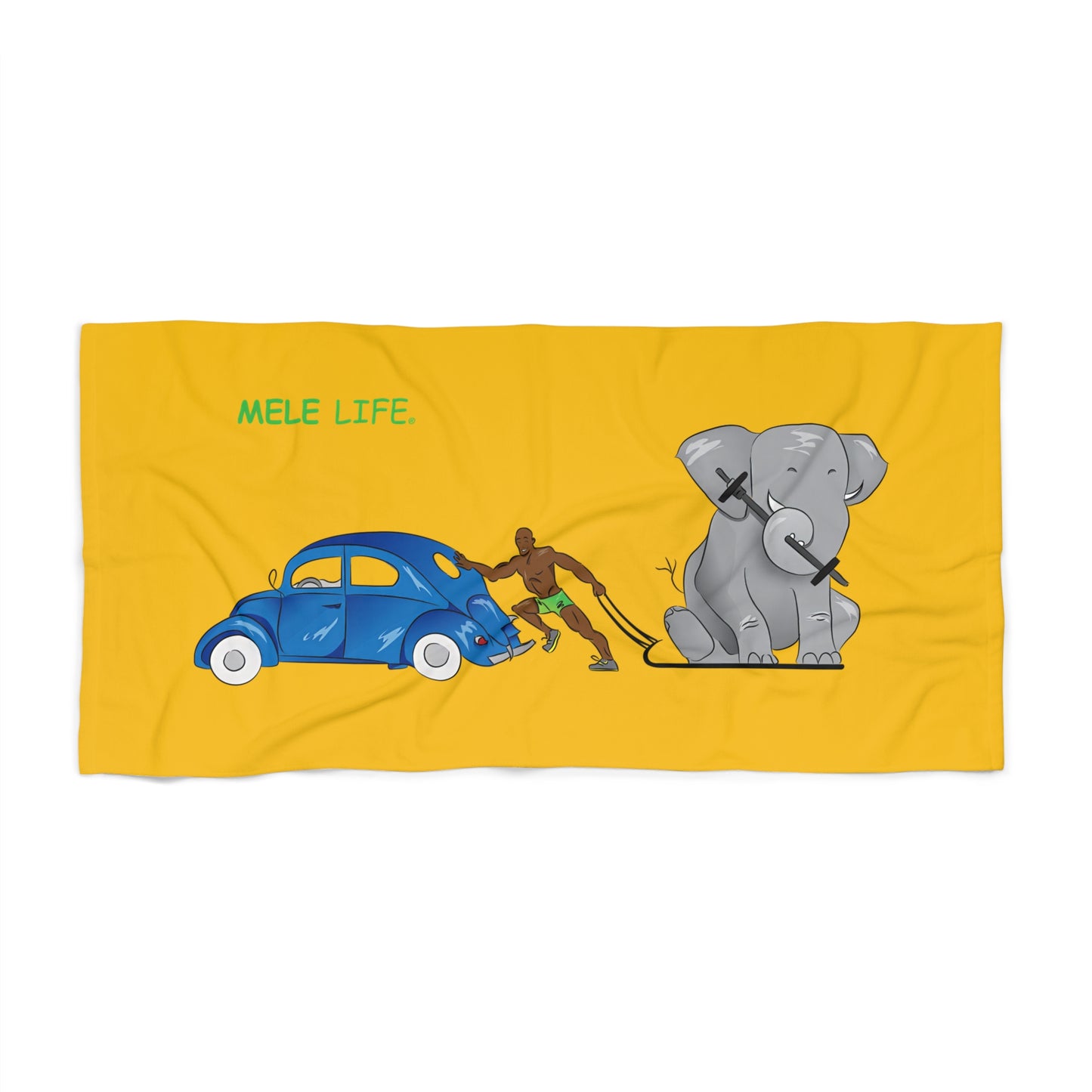 Beach, Bath & Pool Towel - Strong Black Man  (yellow)