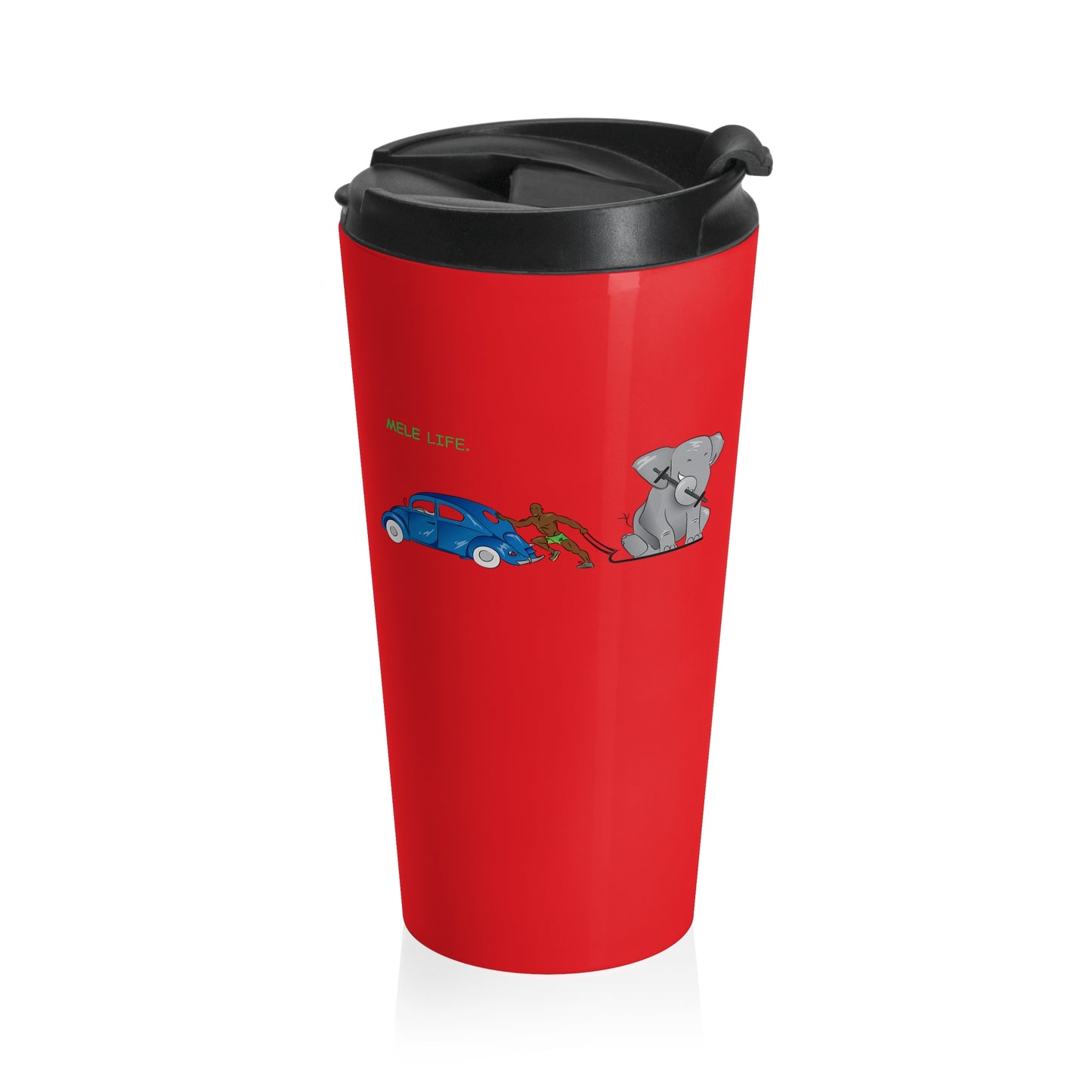 Travel Mug (15oz) - Strong Black Man  (red)