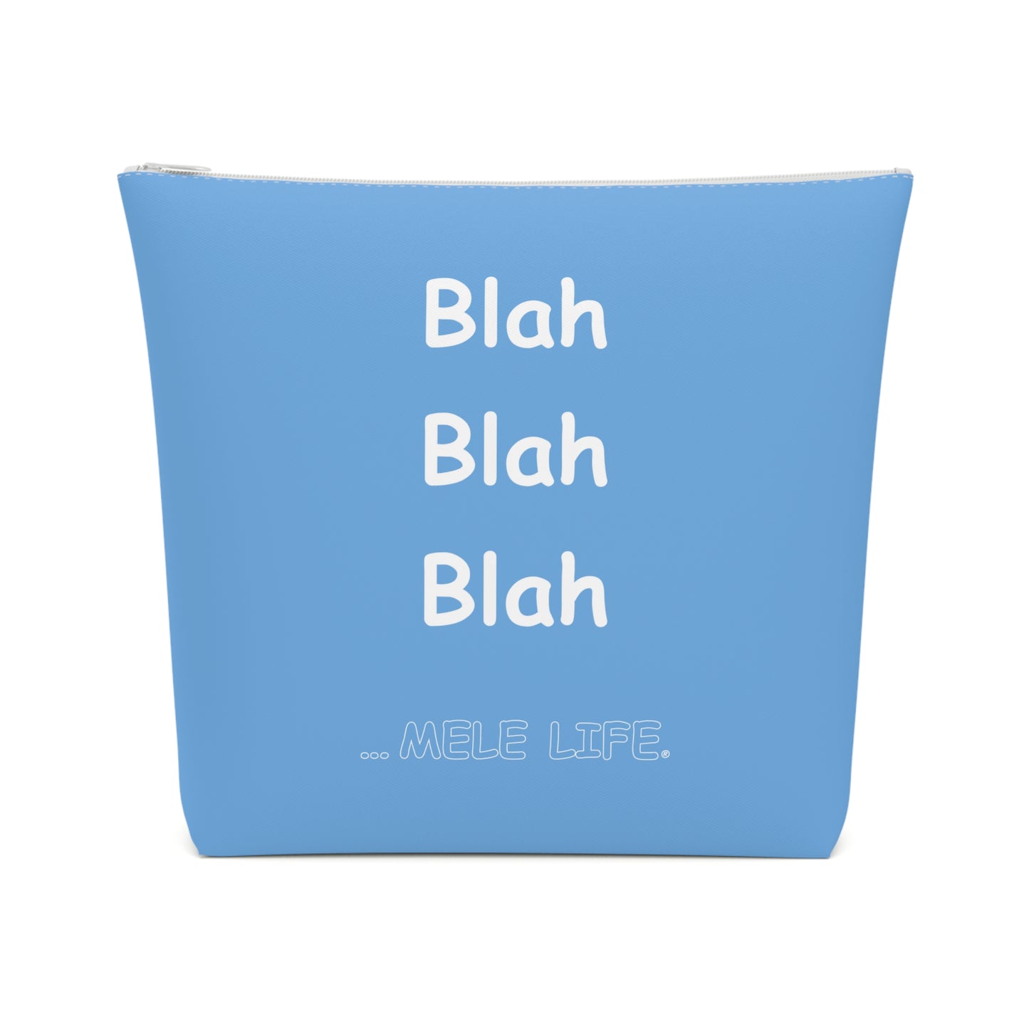 Cosmetic Bag - Blah Blah Blah   (light blue)