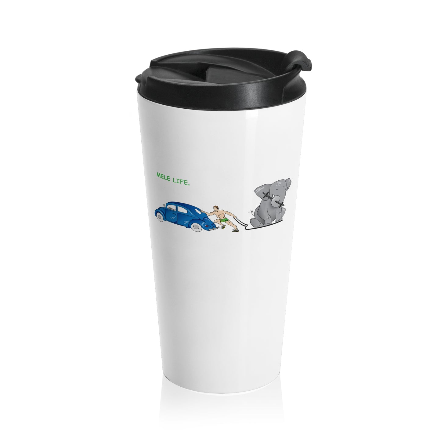 Travel Mug (15oz) - Strong White Man  (white)