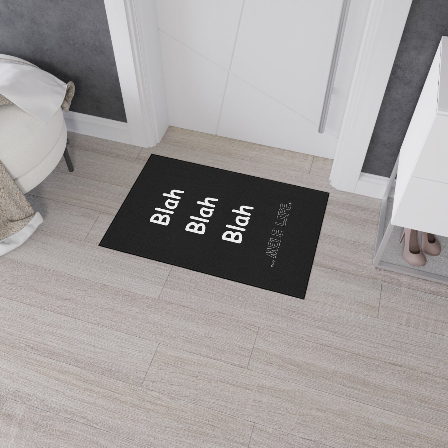 Floor Mat - Blah Blah Blah   (black)