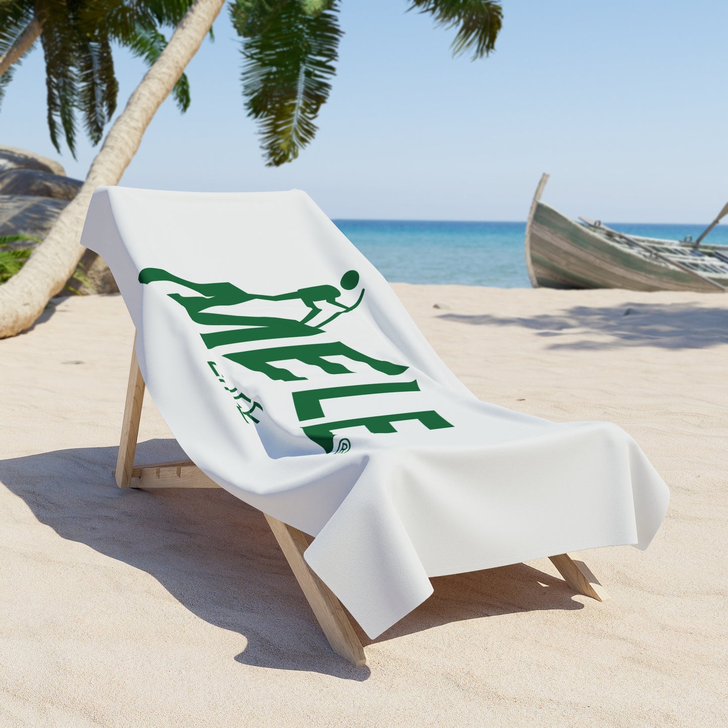 Beach, Bath & Pool Towel - MELE LIFE logo  (white)