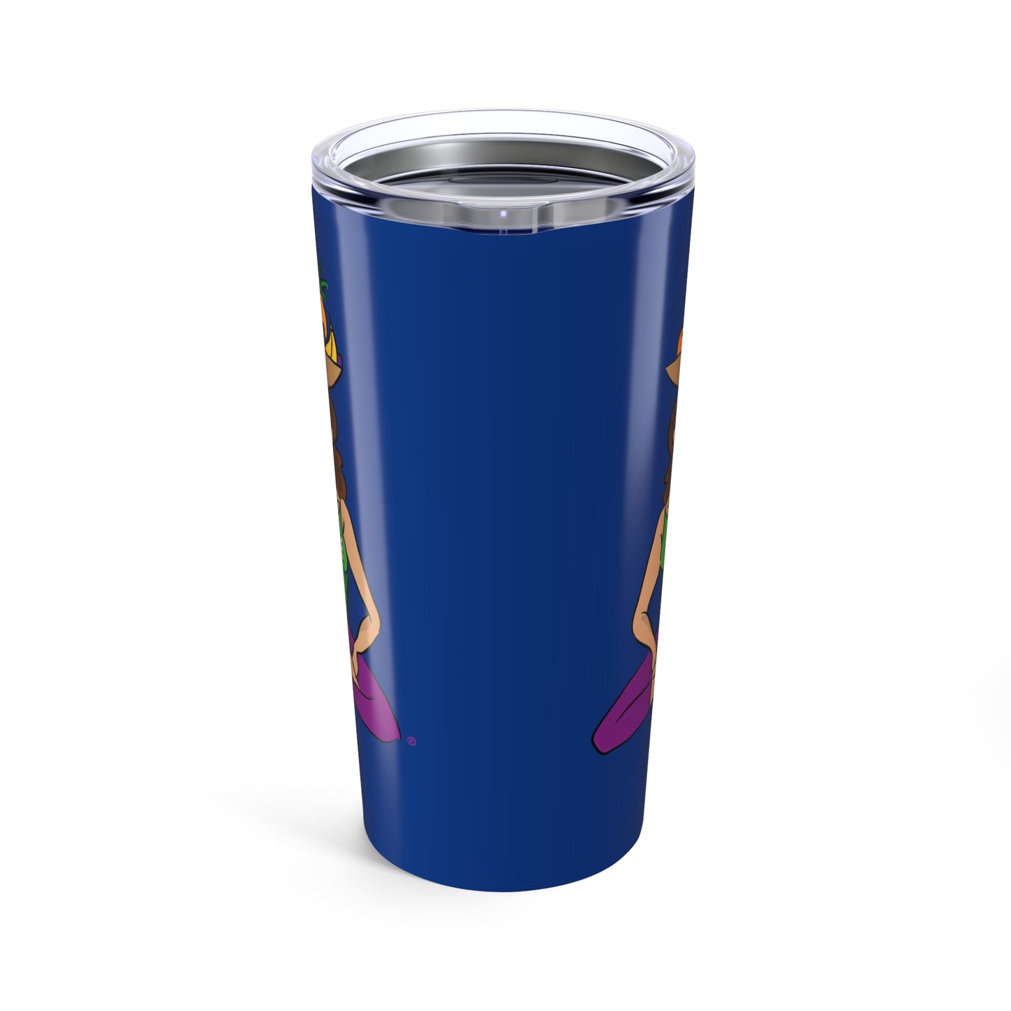 Tumbler (20oz) - Yoga Lady 1  (blue)