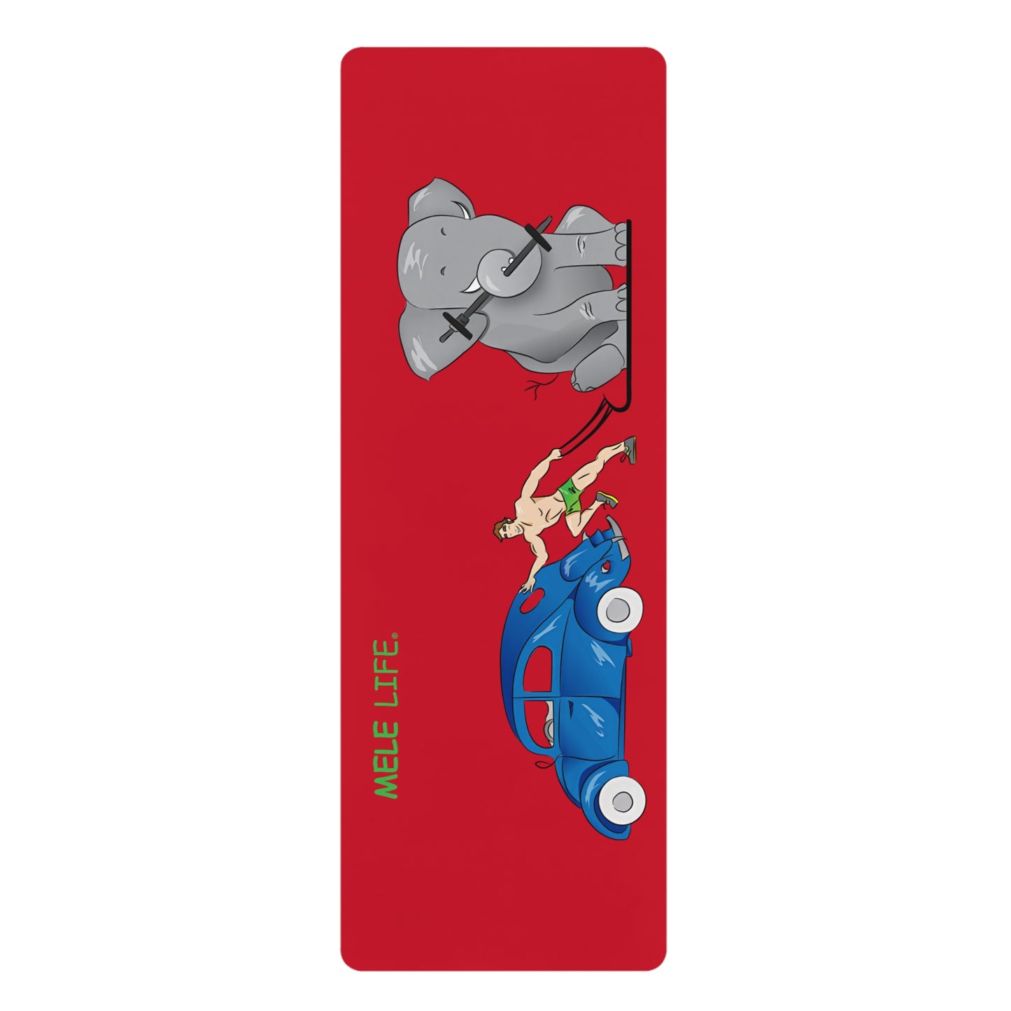 Yoga Mat - Strong white man  (red mat)