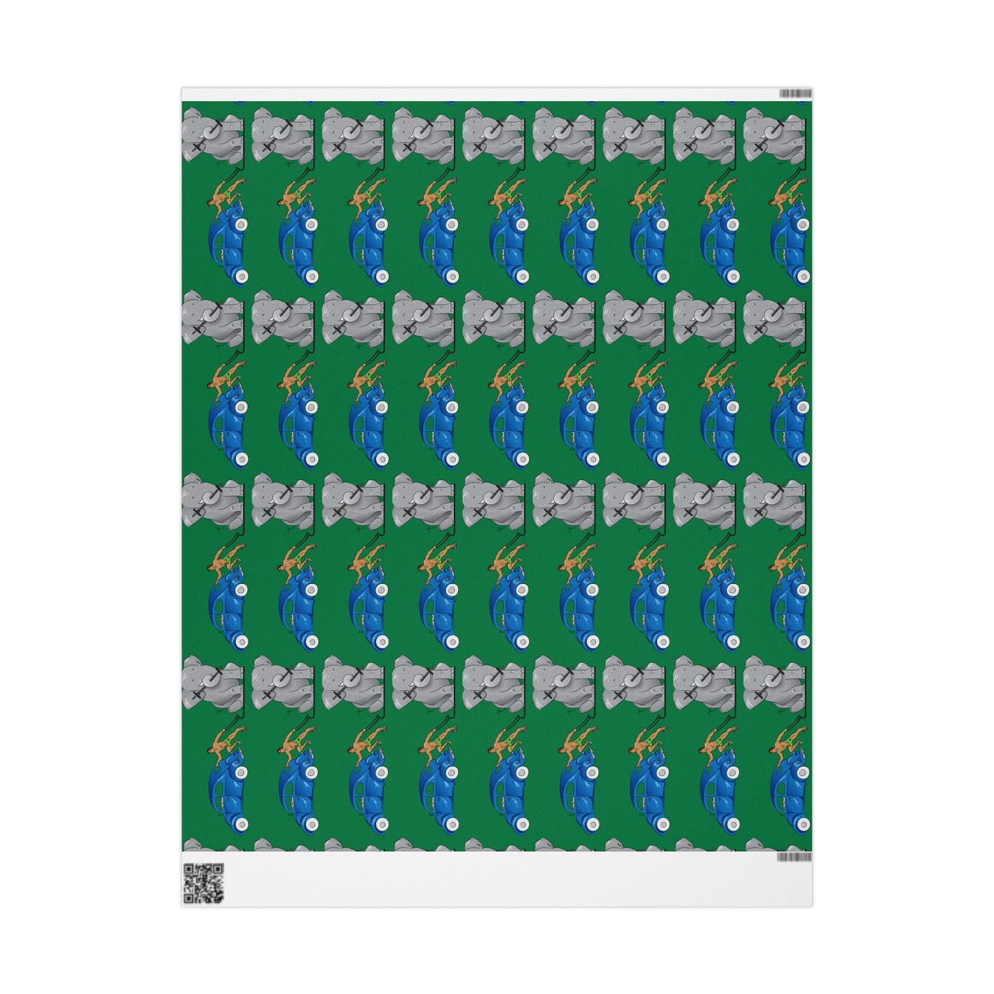 Wrapping Paper - Strong brown man   (green paper)
