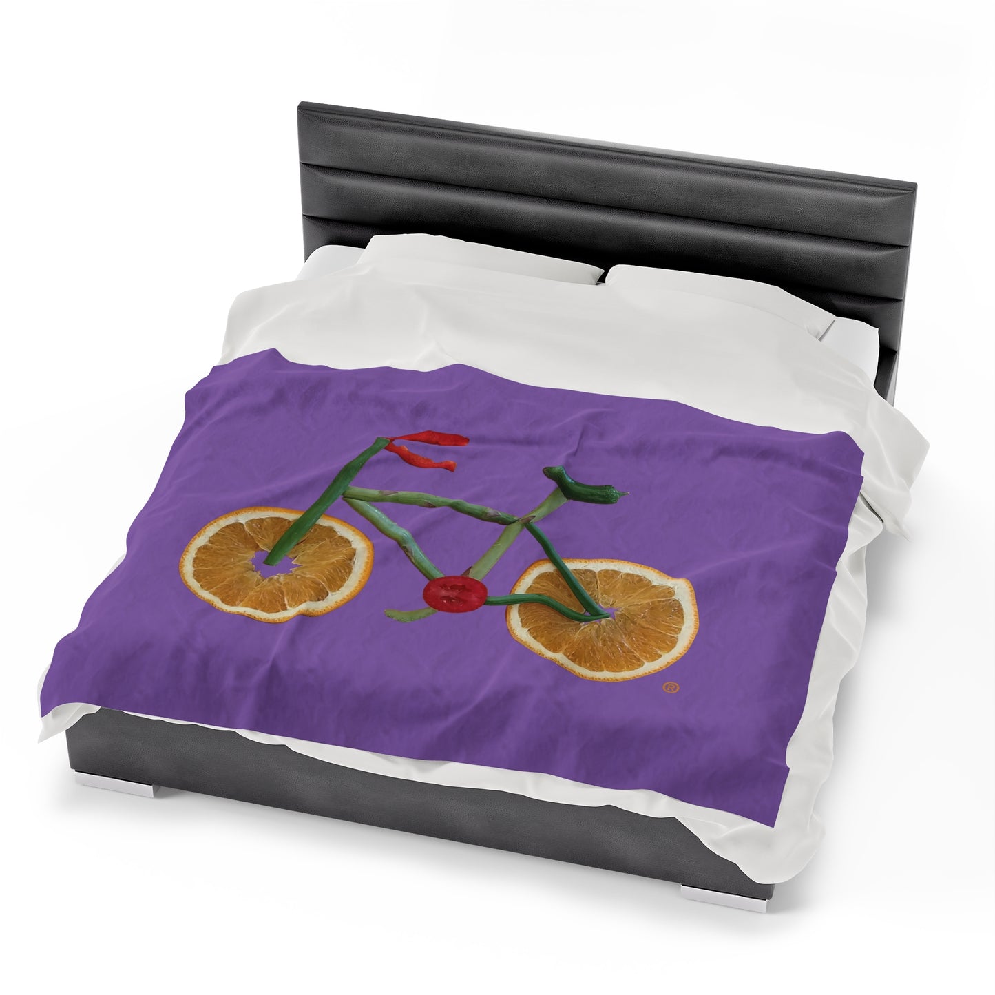 Blanket Velveteen Plush - Veggie Bike  (purple)