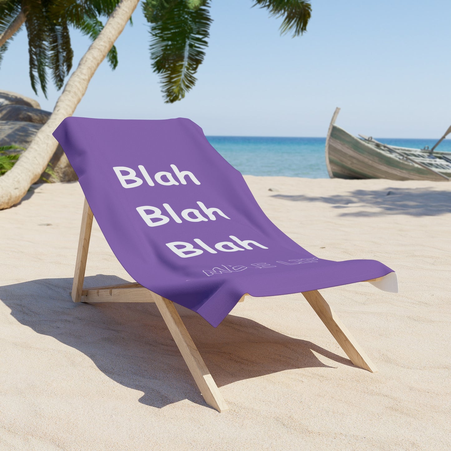 Beach, Bath & Pool Towel - Blah Blah Blah (purple)