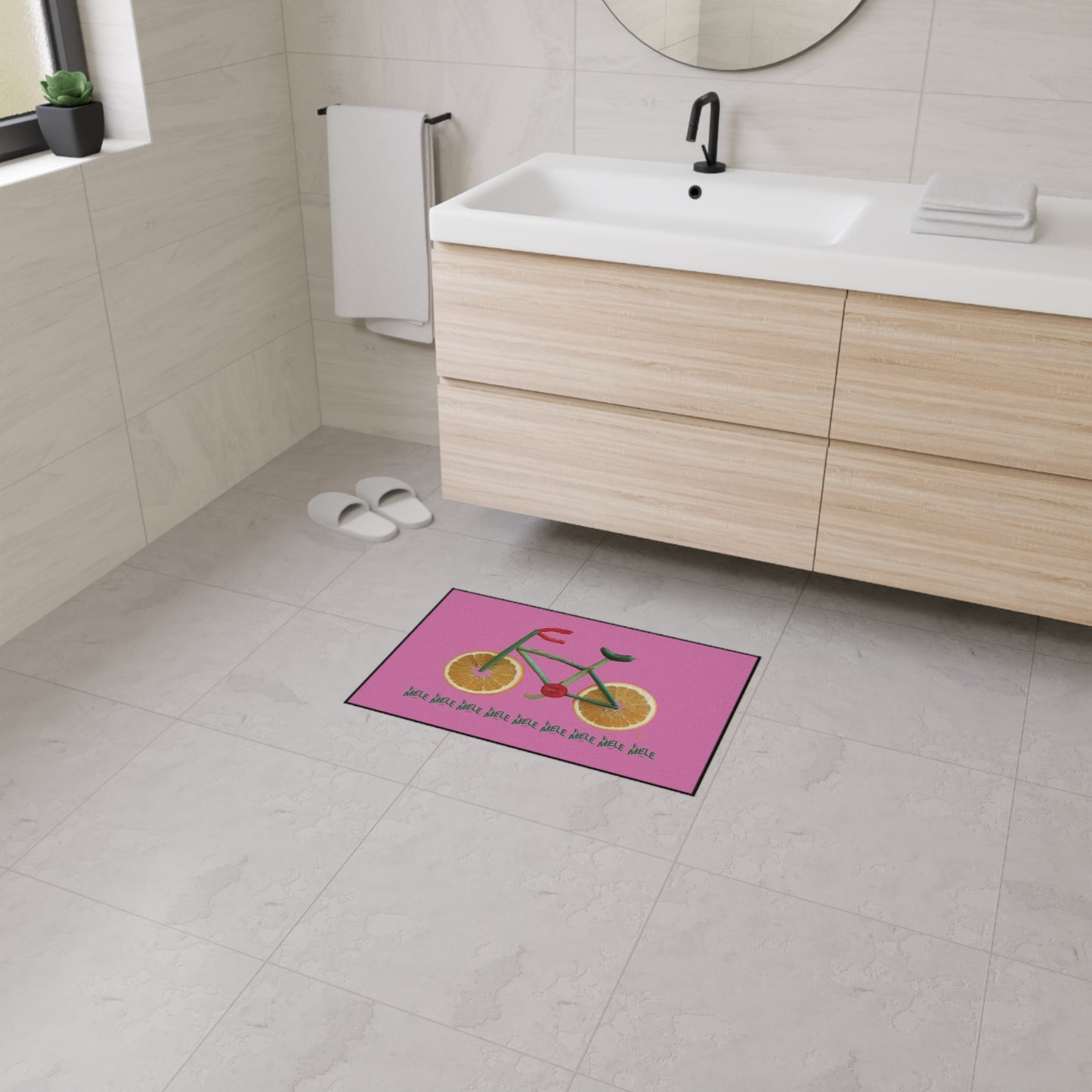 Floor Mat - Veggie Bike  (pink)