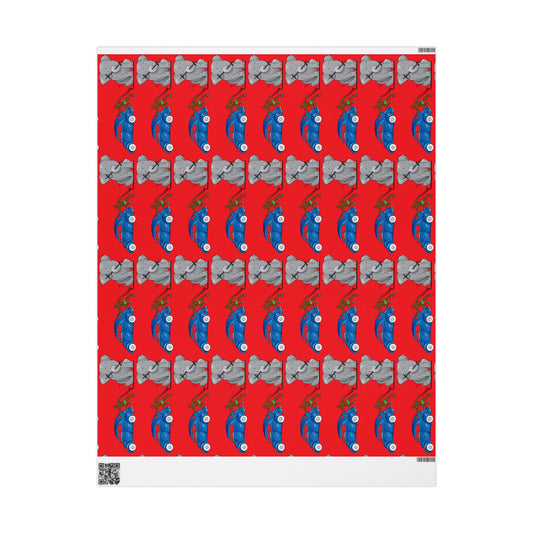 Wrapping Paper - Strong black man   (red paper)