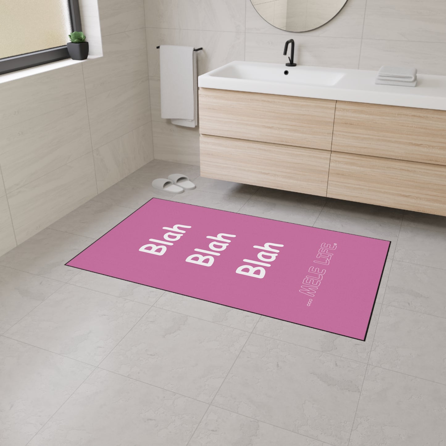 Floor Mat - Blah Blah Blah   (pink)