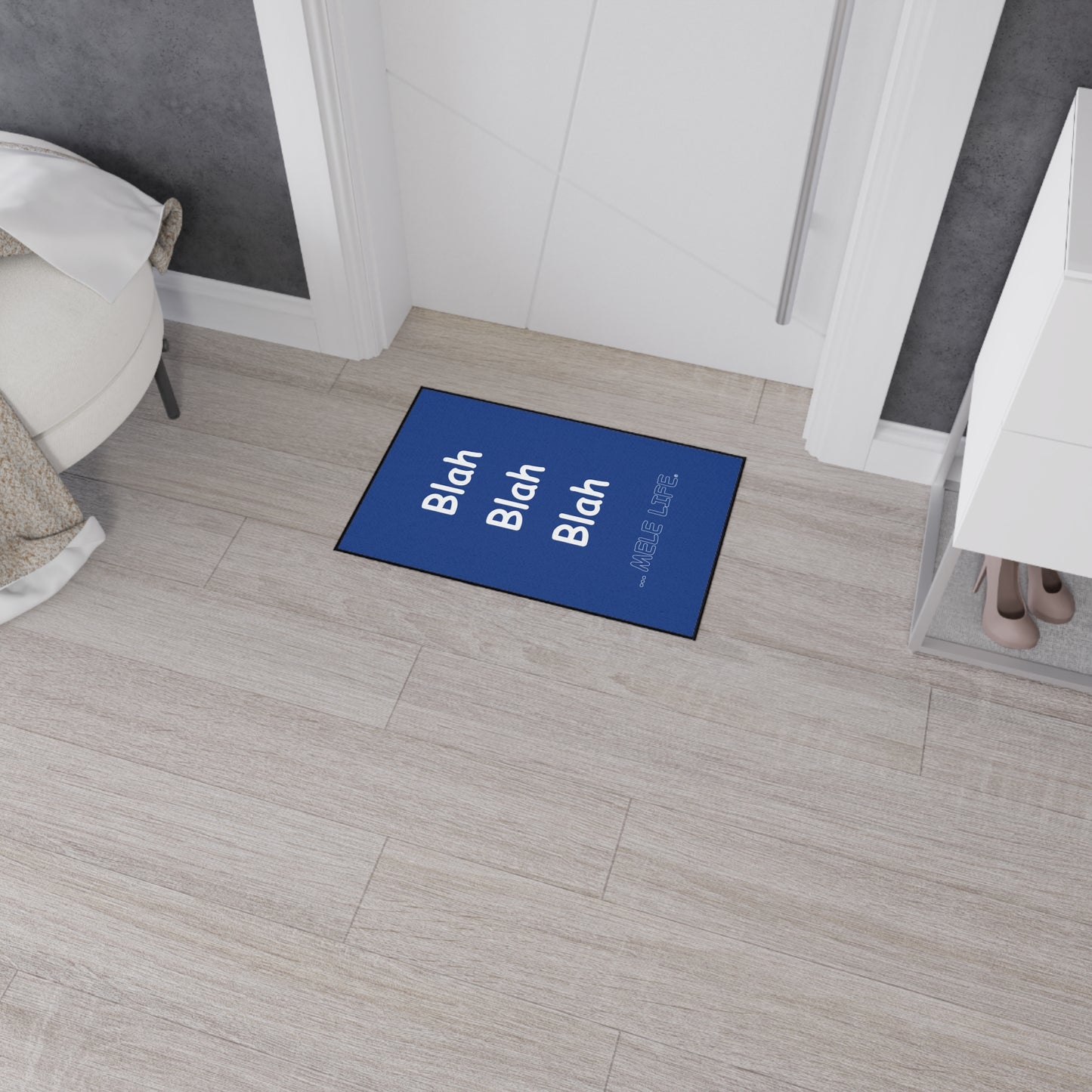 Floor Mat - Blah Blah Blah   (blue)