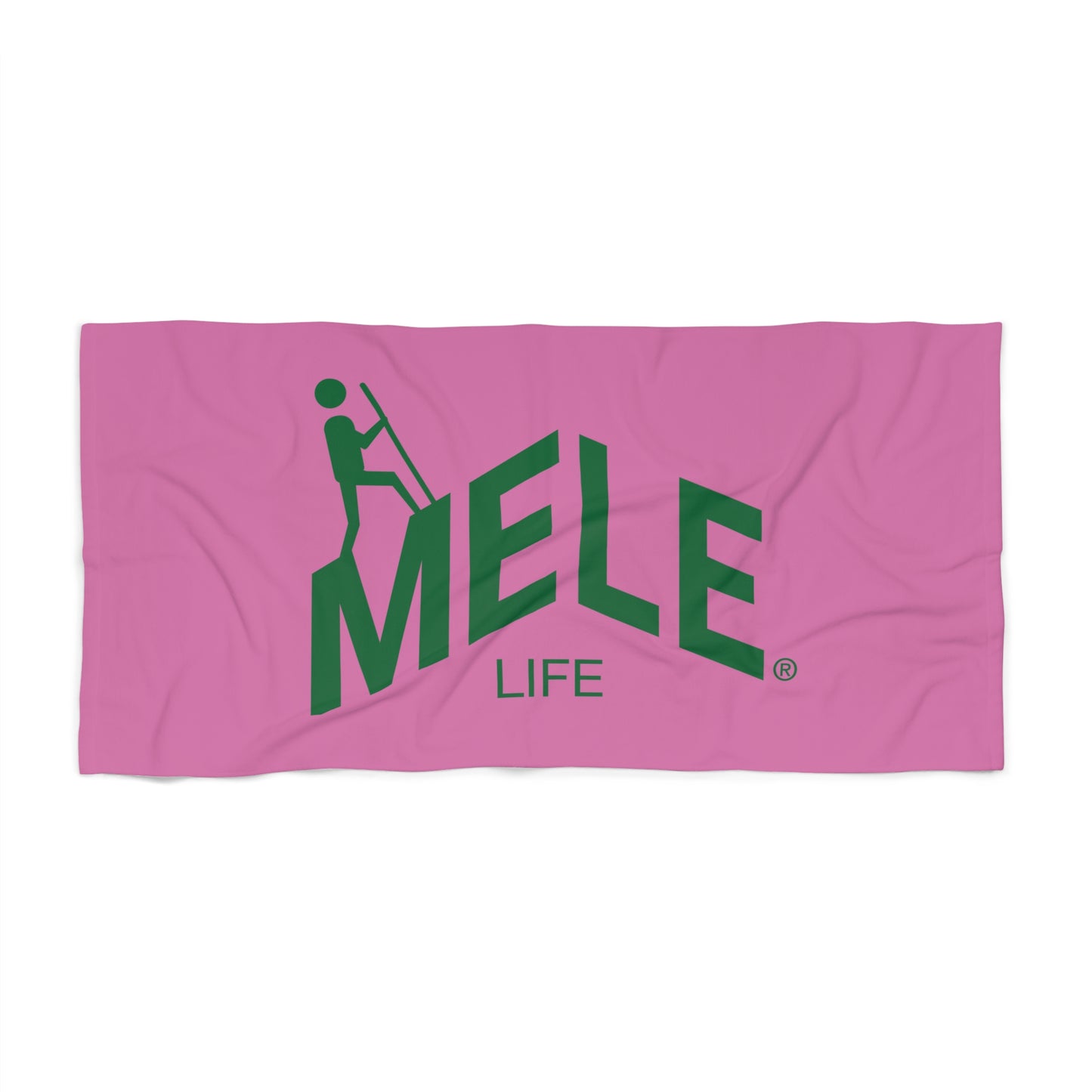 Beach, Bath & Pool Towel - MELE LIFE logo  (pink)