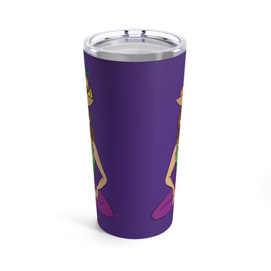 Tumbler 20oz - Yoga Lady1   (purple)