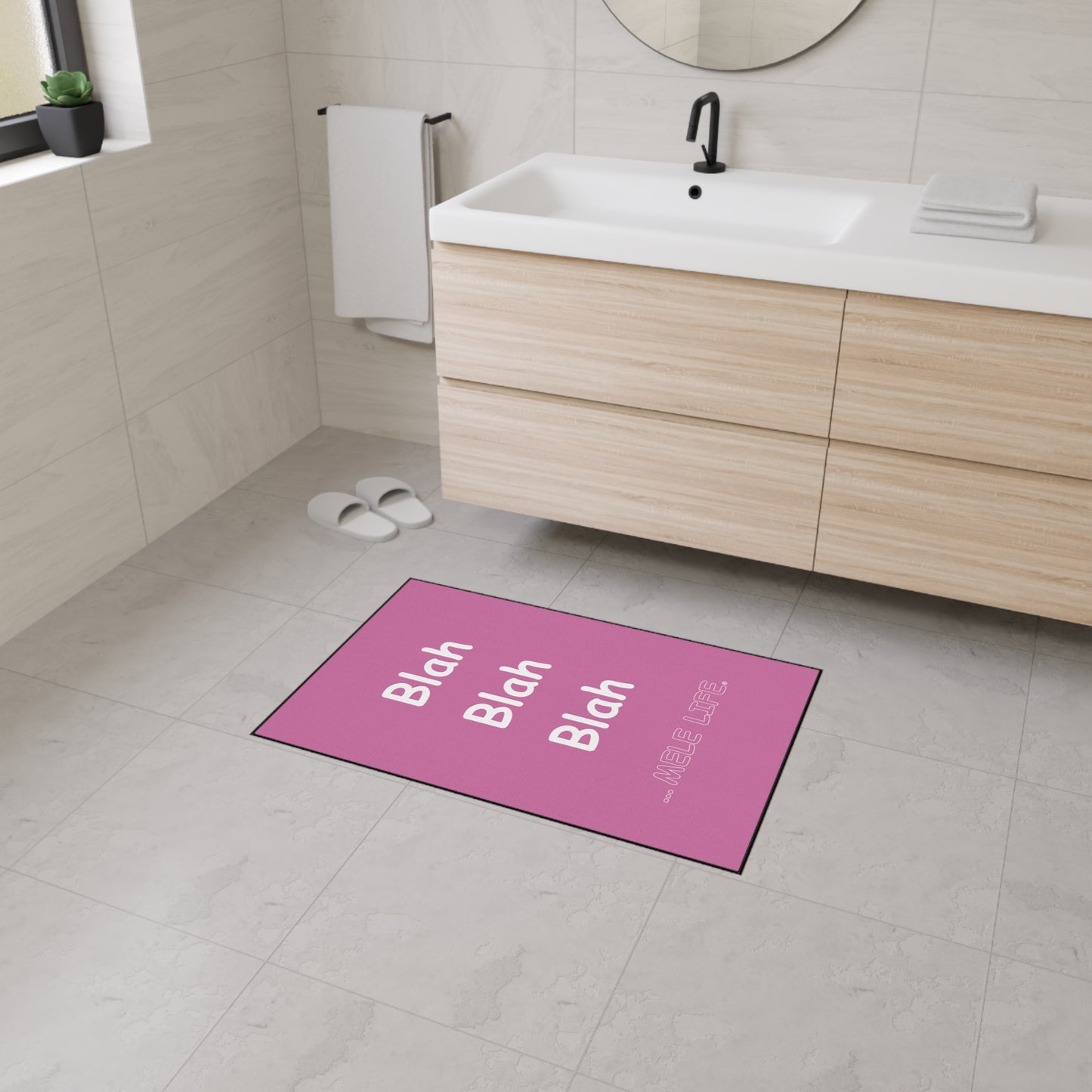 Floor Mat - Blah Blah Blah   (pink)