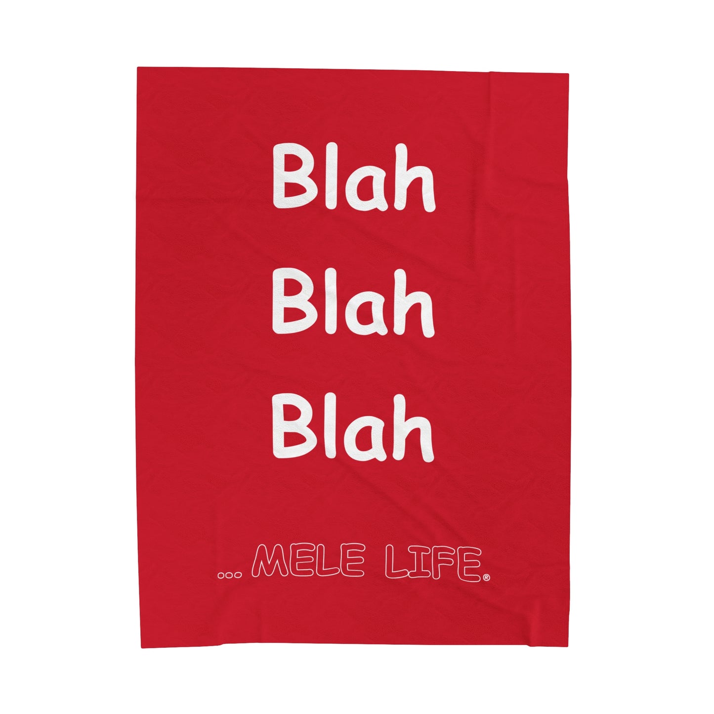 Blanket Velveteen Plush - Blah Blah Blah  (red)