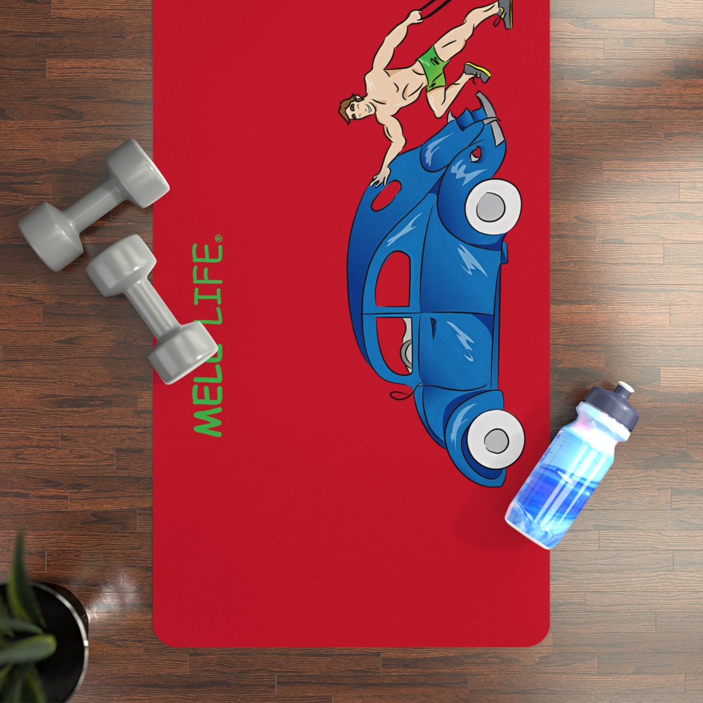 Yoga Mat - Strong white man  (red mat)