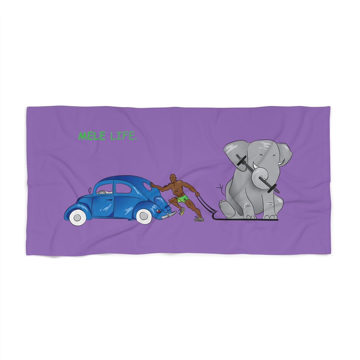 Beach, Bath & Pool Towel - Strong Black Man  (purple)