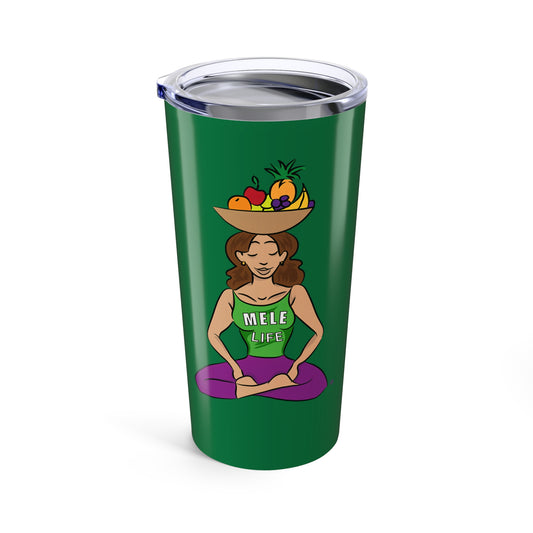 Tumbler (20oz) - Yoga Lady 1  (green)