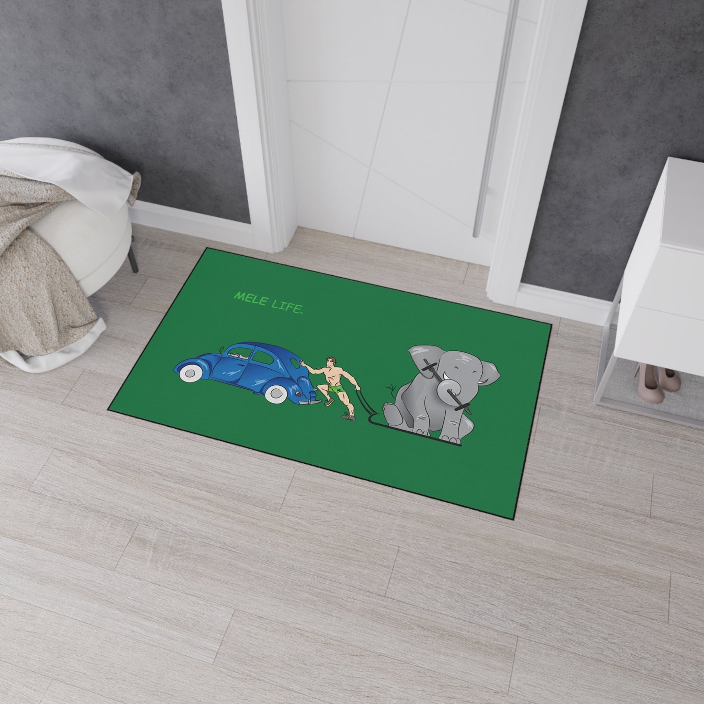 Floor Mat - Strong White Man  (green)