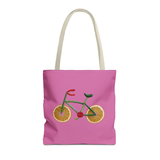 Tote Bag - Veggie Bike  (pink)