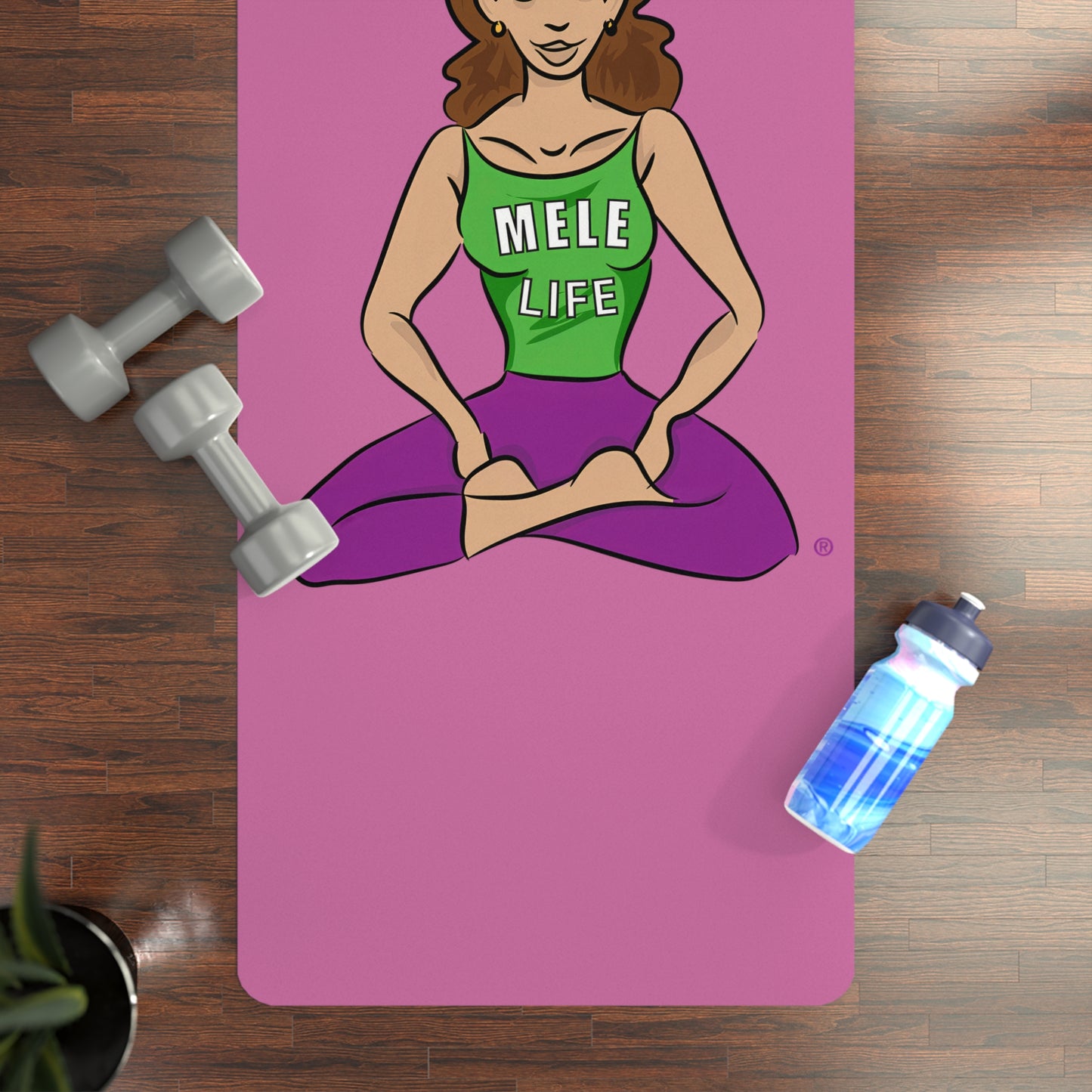 Yoga Mat - Yoga Lady1   (pink mat)