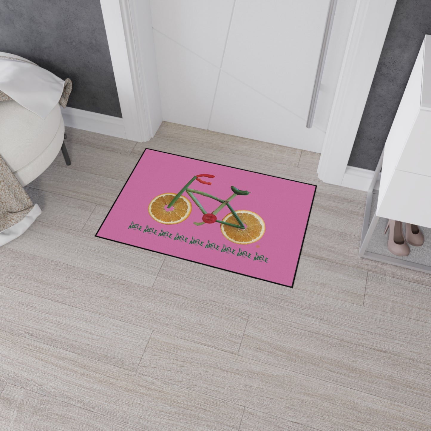 Floor Mat - Veggie Bike  (pink)