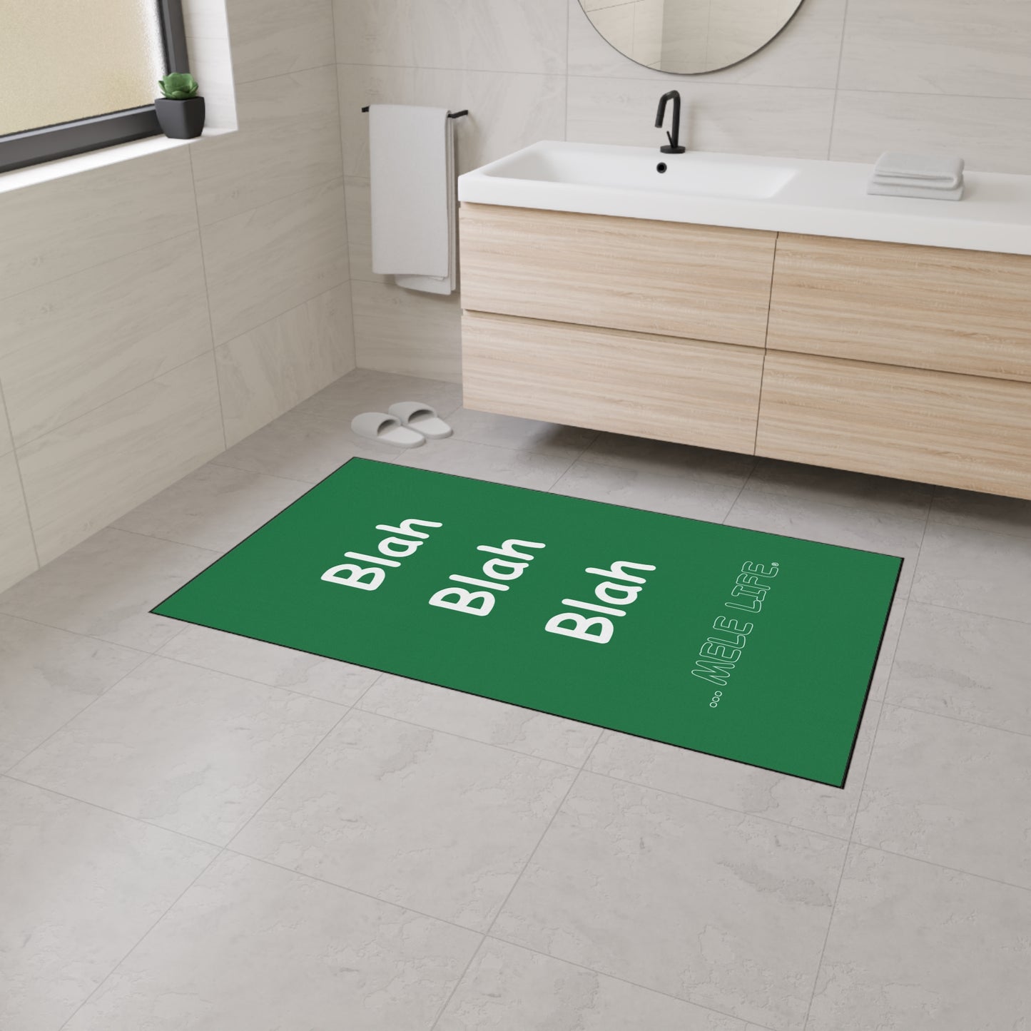 Floor Mat - Blah Blah Blah   (green)
