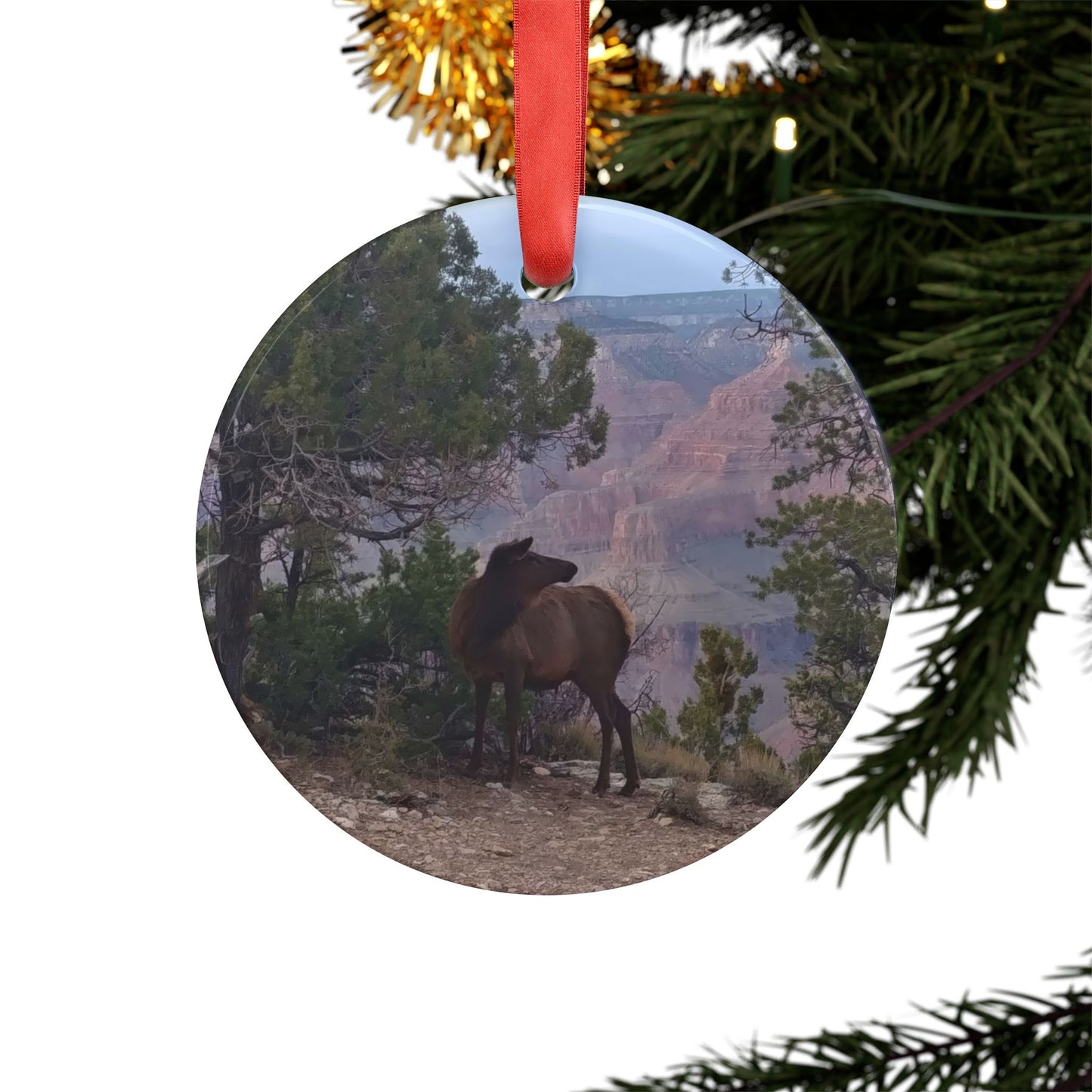 Holiday Ornament - Elk at the Grand Canyon