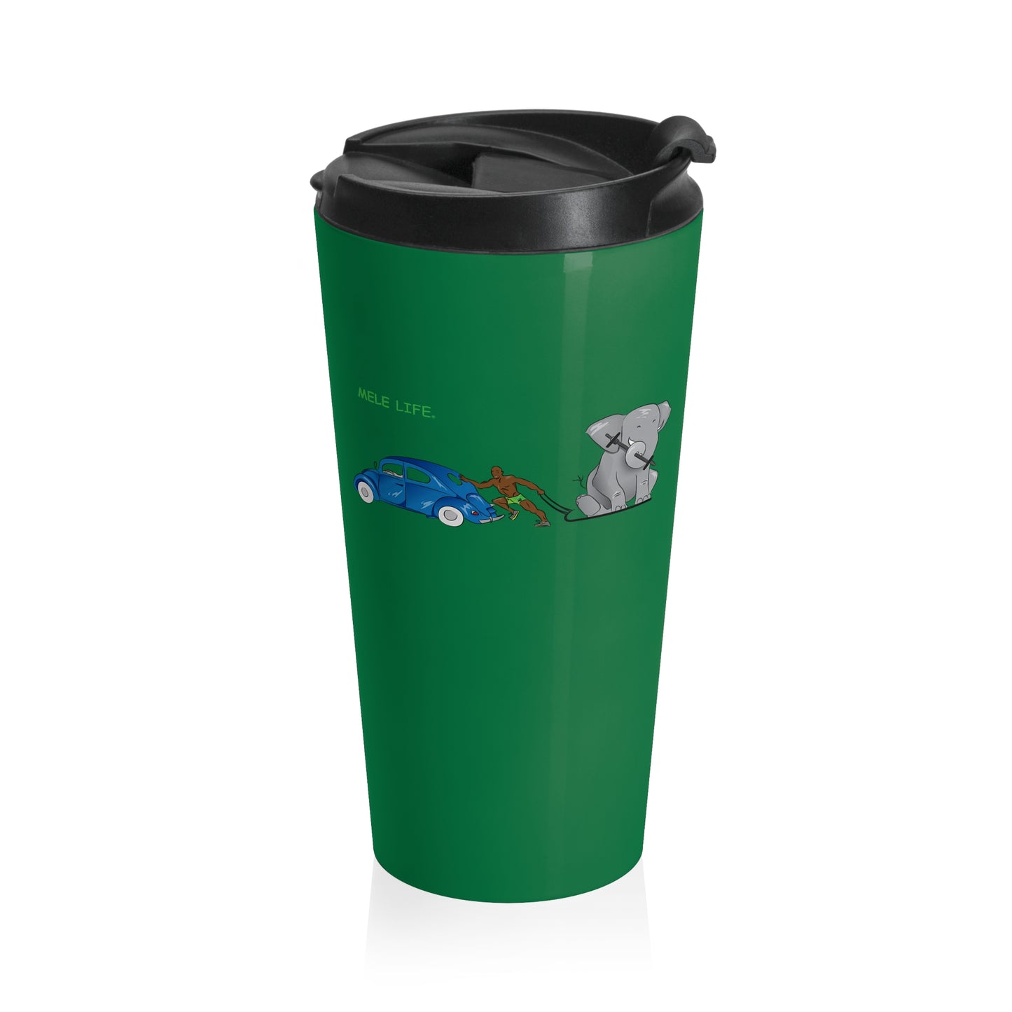 Travel Mug (15oz) - Strong Black Man  (green)