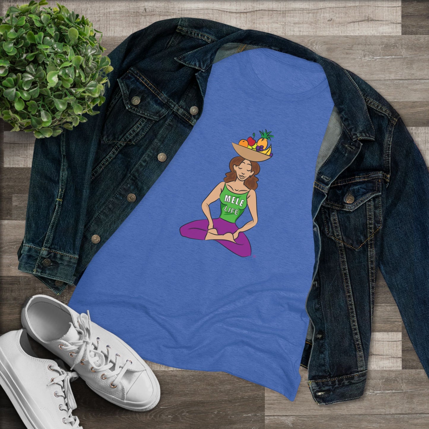 Women's Triblend Tee - Yoga Lady 1