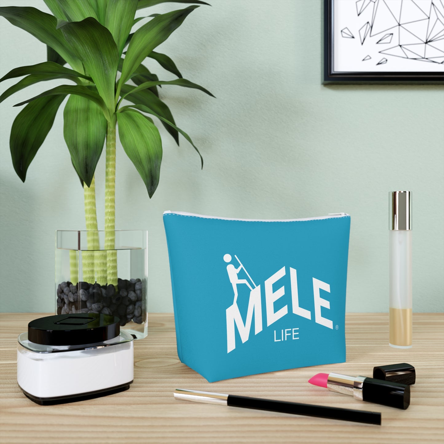 Cosmetic Bag - MELE LIFE logo   (turquoise)