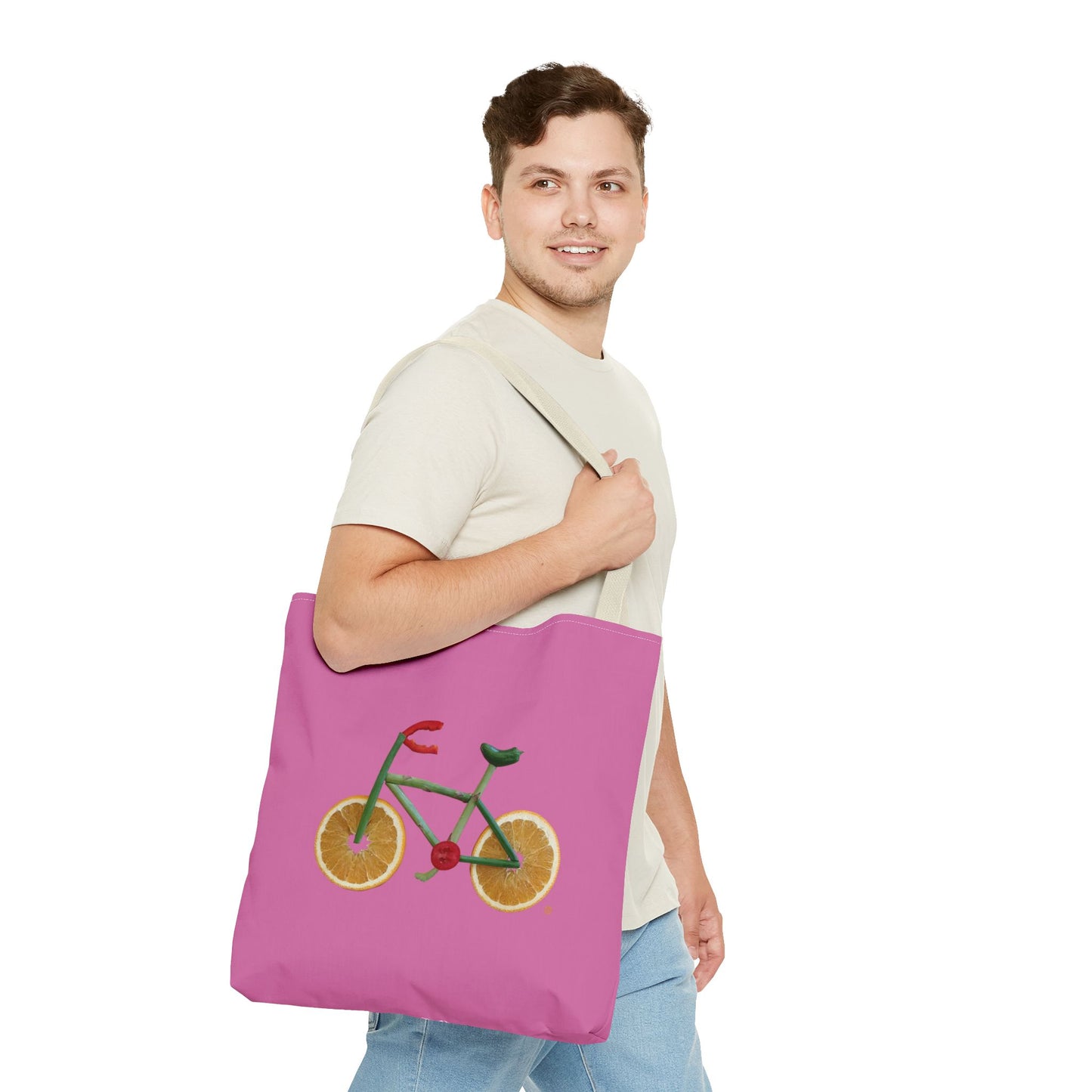Tote Bag - Veggie Bike  (pink)