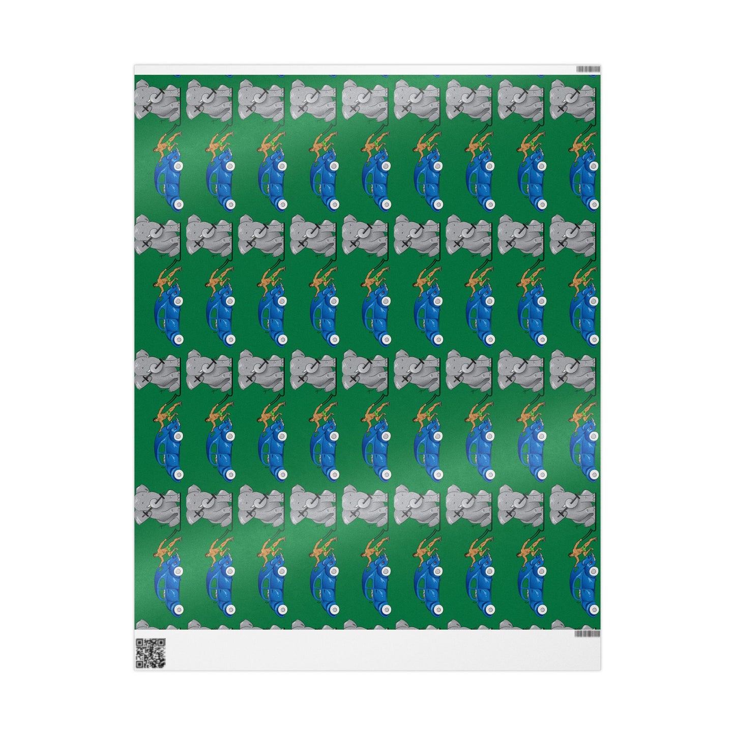 Wrapping Paper - Strong brown man   (green paper)