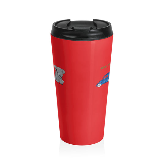 Travel Mug (15oz) - Strong Brown Man  (red)