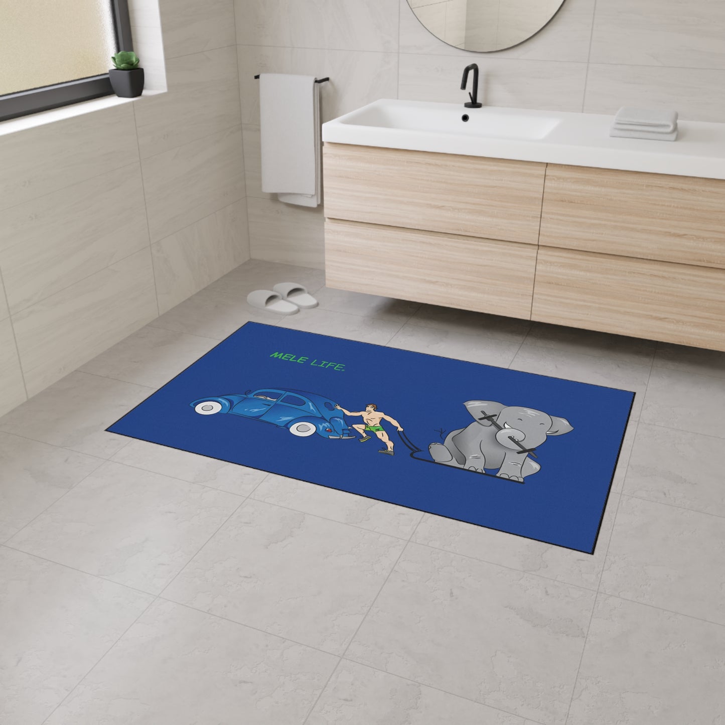 Floor Mat - Strong White Man  (blue)