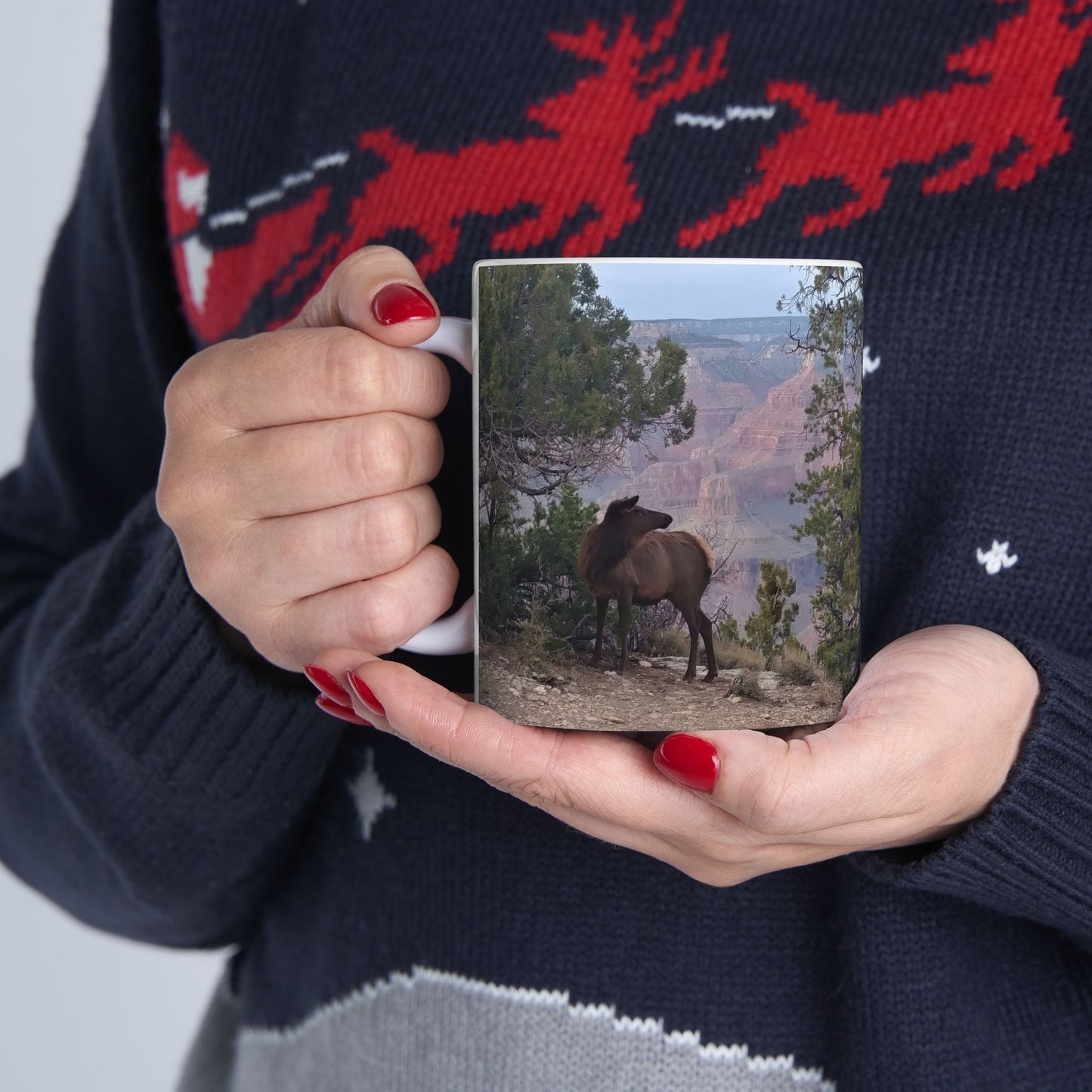 Coffee Mug (11oz/15oz) - Elk at Grand Canyon