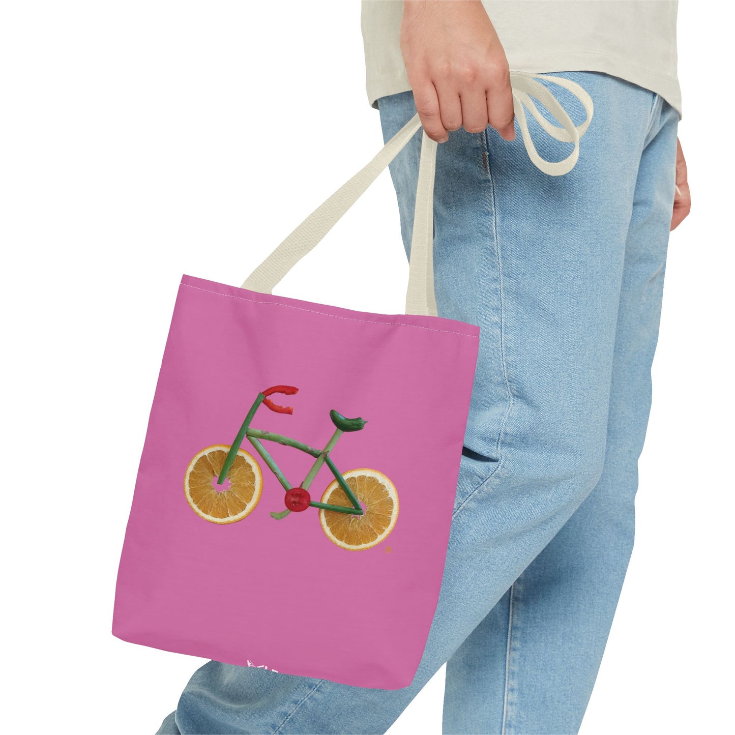 Tote Bag - Veggie Bike  (pink)