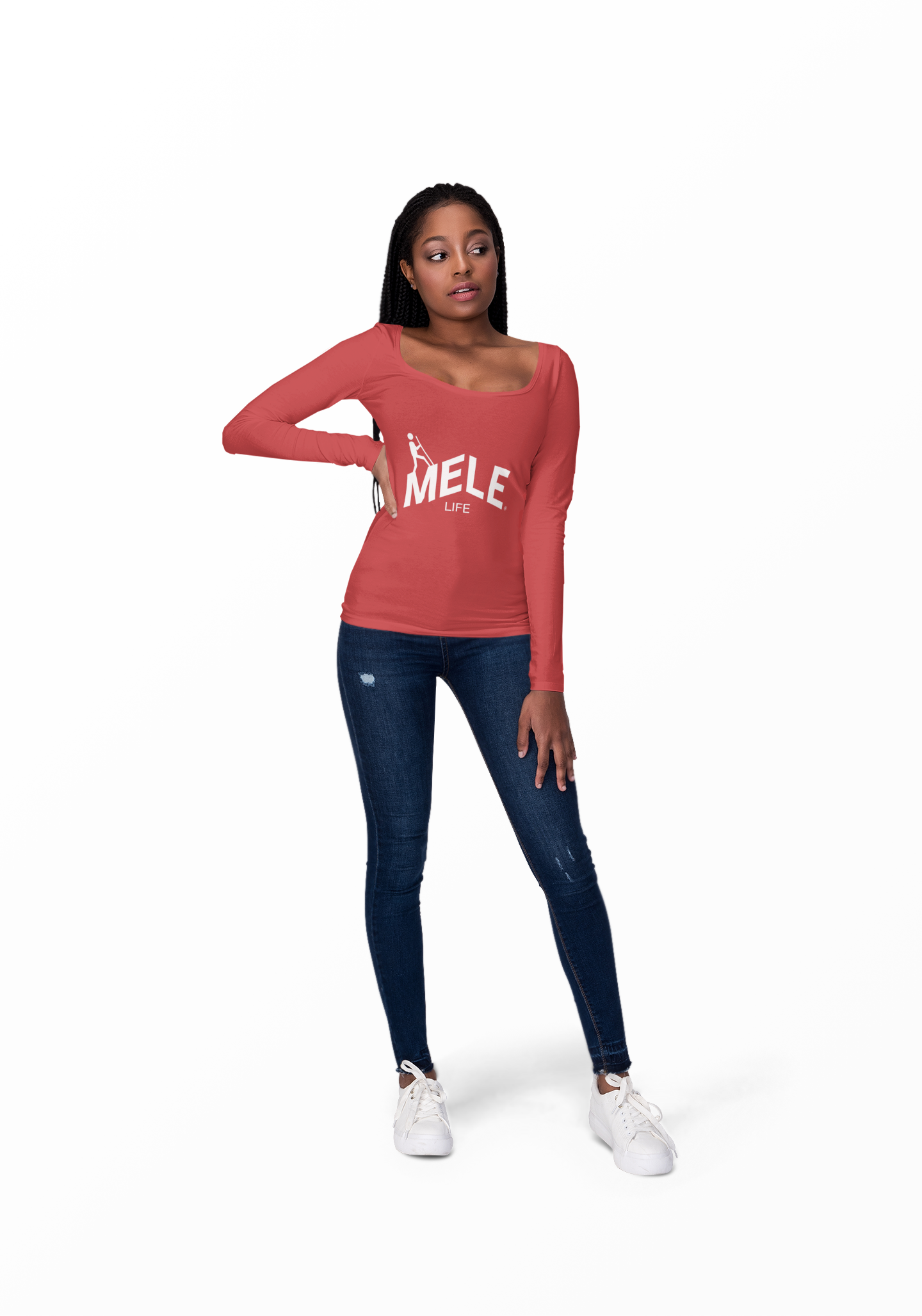 Long Sleeve Tee (Unisex) - MELE LIFE logo  (white text)