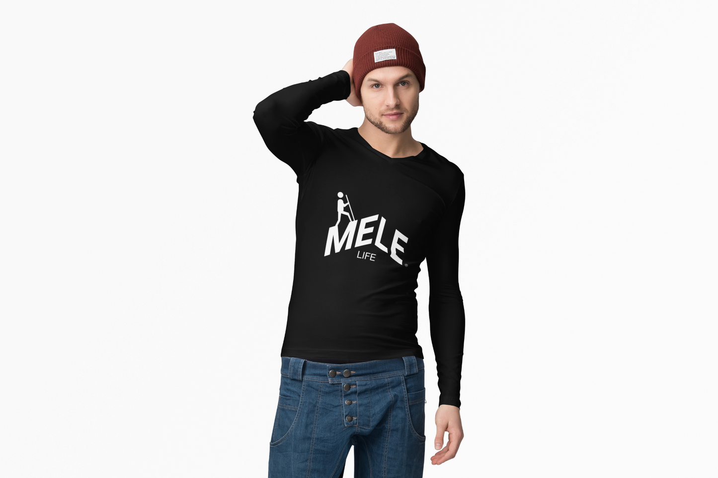 Long Sleeve Tee (Unisex) - MELE LIFE logo  (white text)