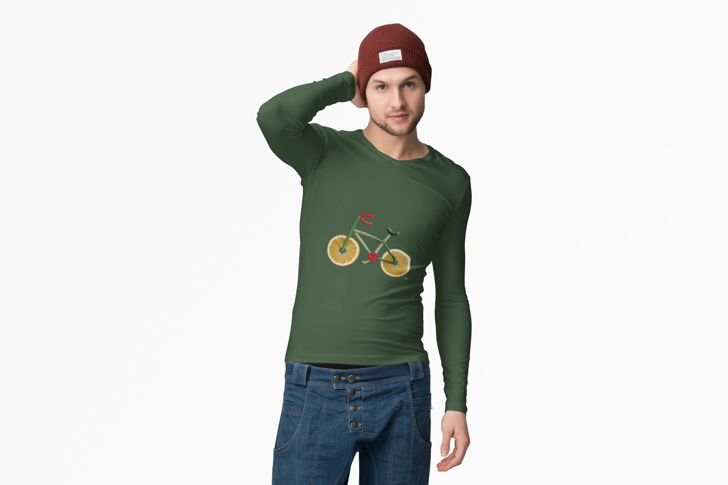 Long Sleeve Tee (Unisex) - Veggie Bike  (white text)