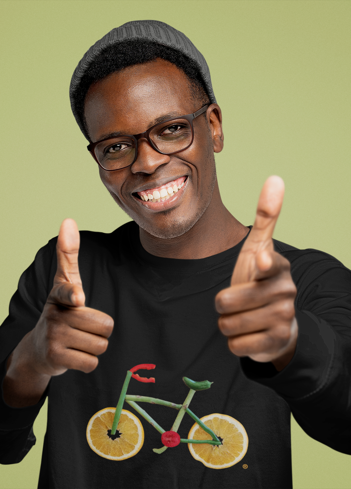 Long Sleeve Tee (Unisex) - Veggie Bike  (white text)