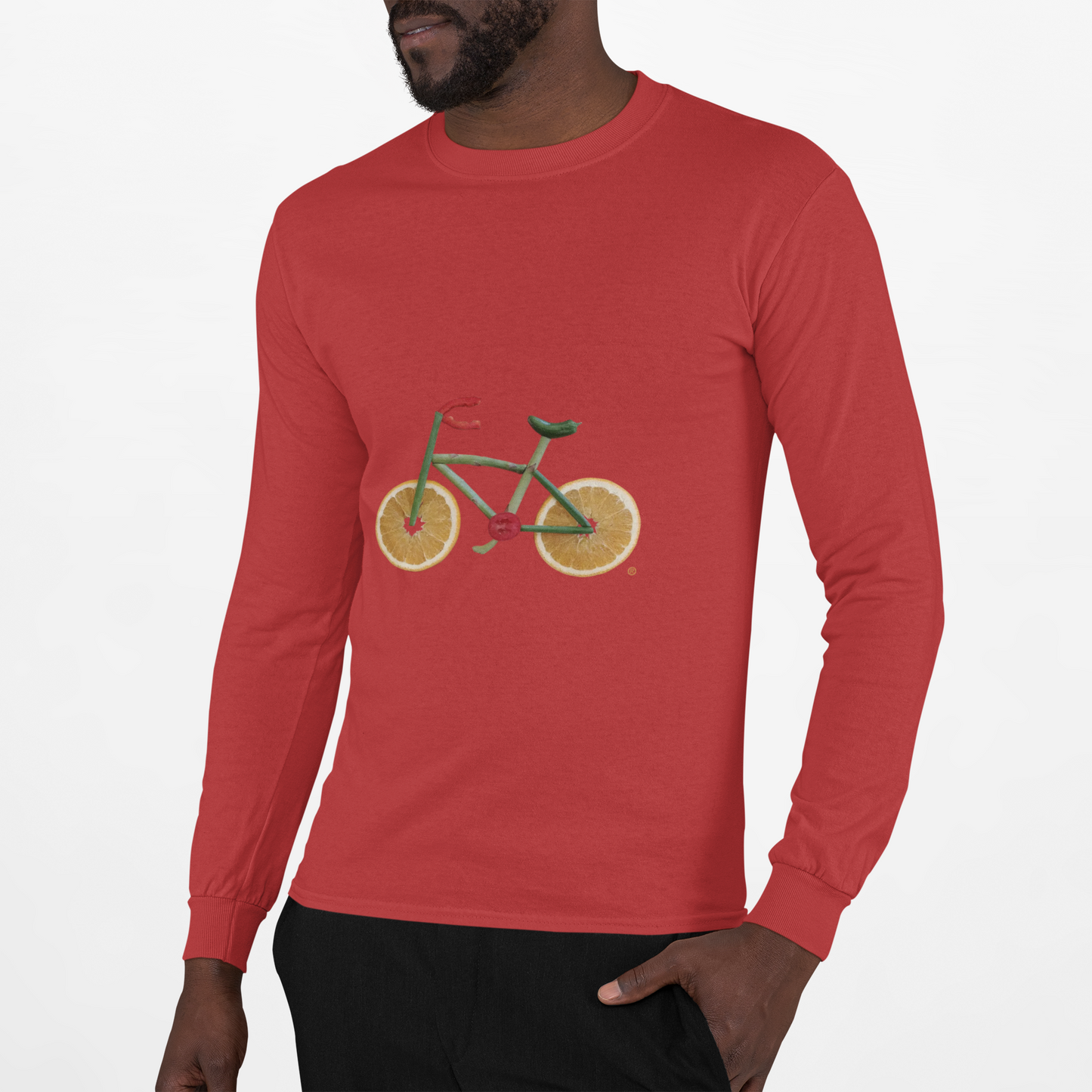 Long Sleeve Tee (Unisex) - Veggie Bike  (white text)